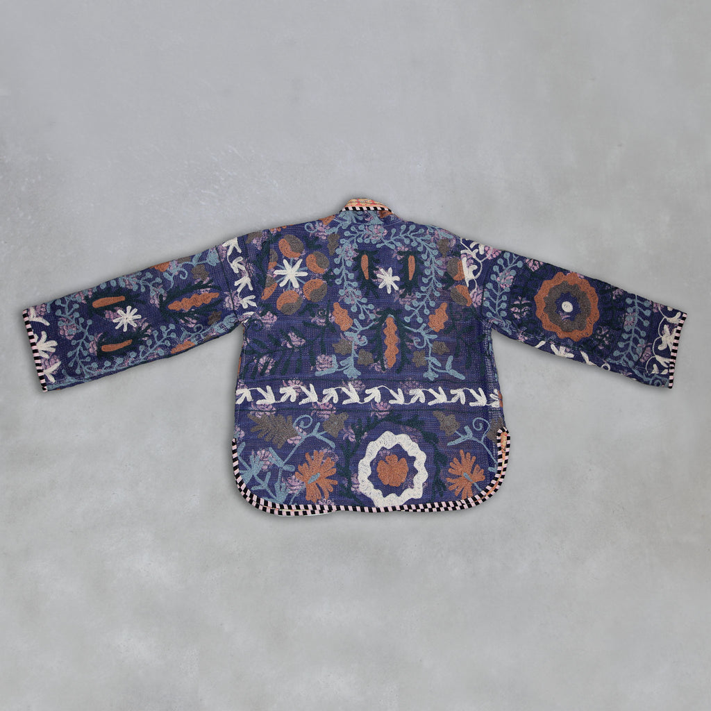 Ink coloured Kantha jacket from India