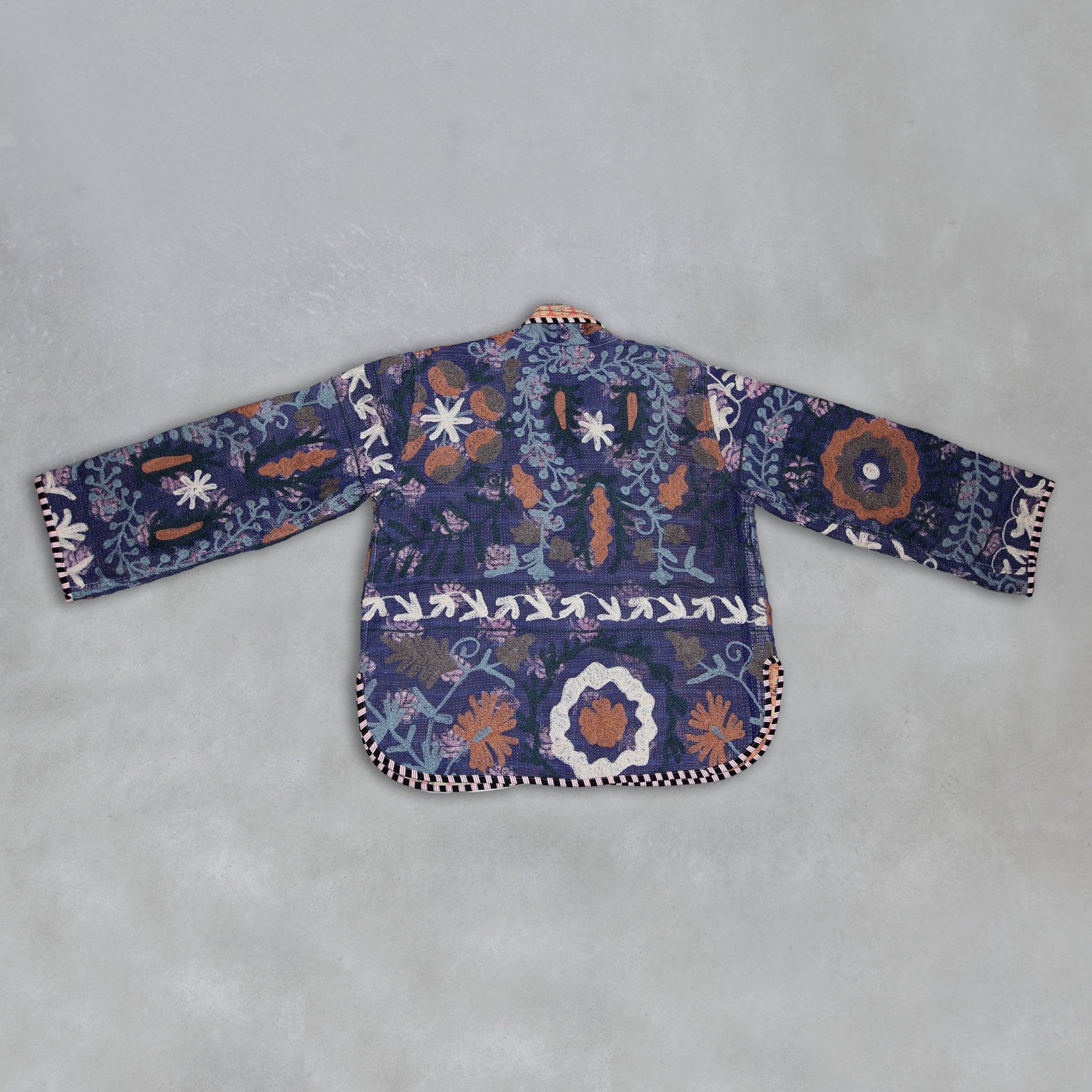 Ink coloured Kantha jacket from India